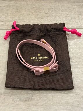 Kate Spade Bow Pink Leather Wrap Bracelet